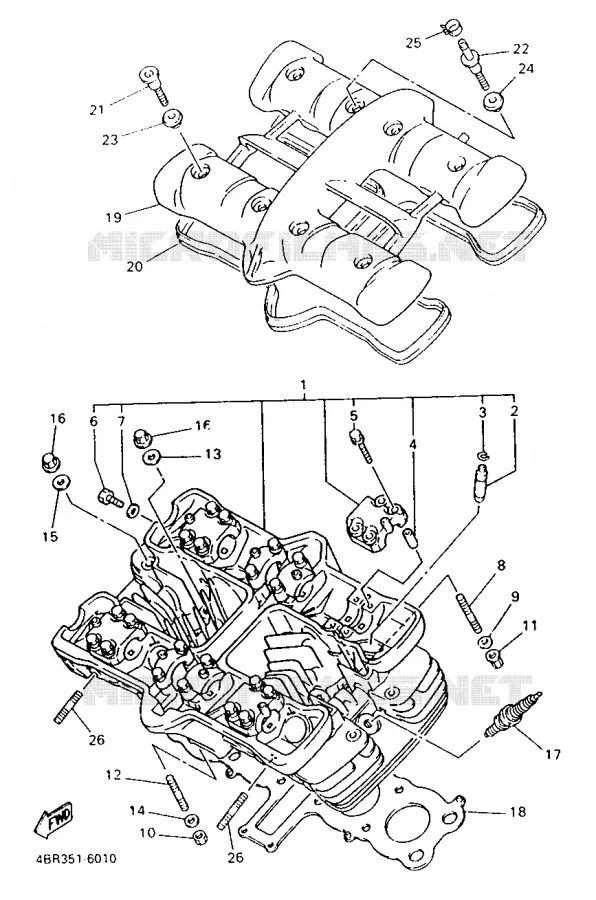 CYLINDER HEAD  Yamaha MOTO 600 1996 XJS DIVERSION  XJ600S