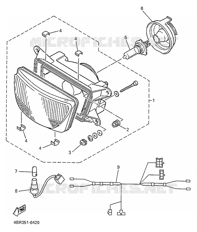 HEADLIGHT Yamaha MOTO 600 1996 XJS DIVERSION  XJ600S