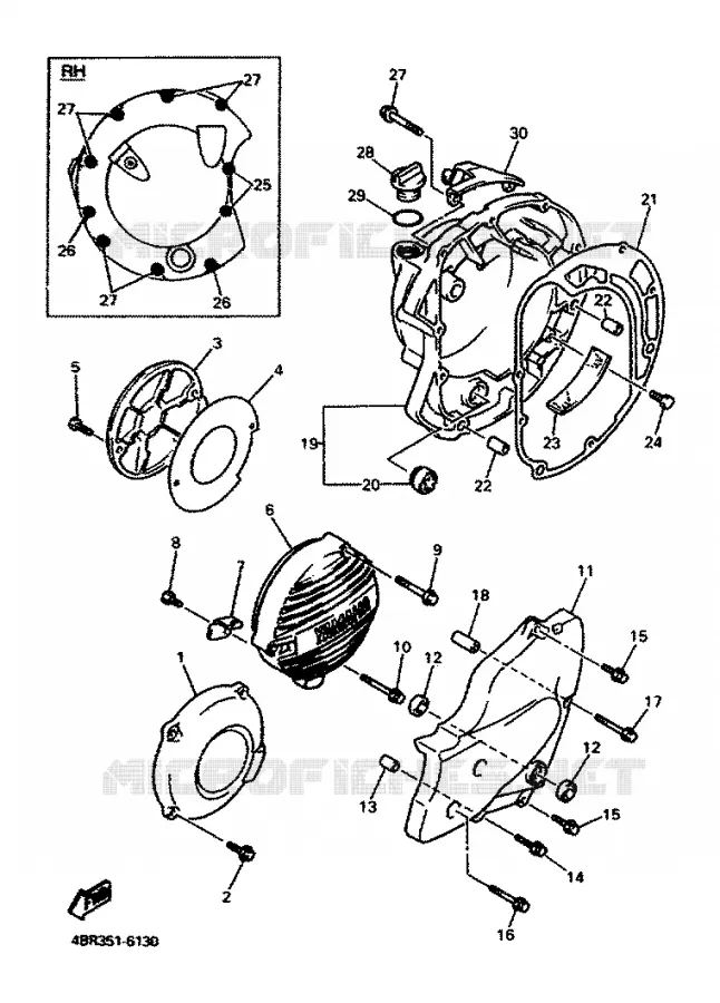 COVER - ENGINE 1 Yamaha MOTO 600 1996 XJS DIVERSION  XJ600S
