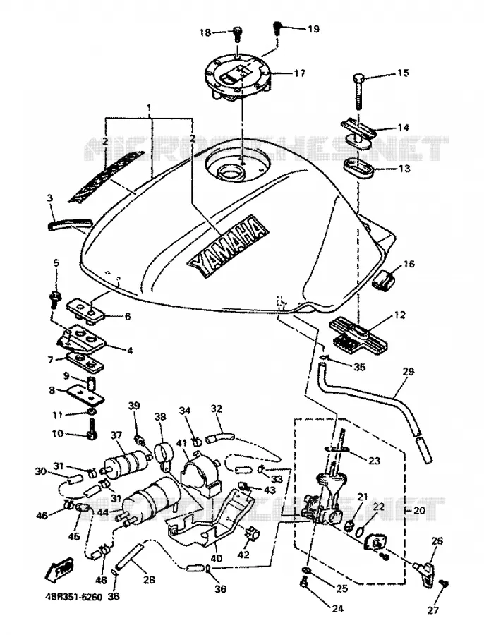 FUEL TANK Yamaha MOTO 600 1996 XJS DIVERSION  XJ600S