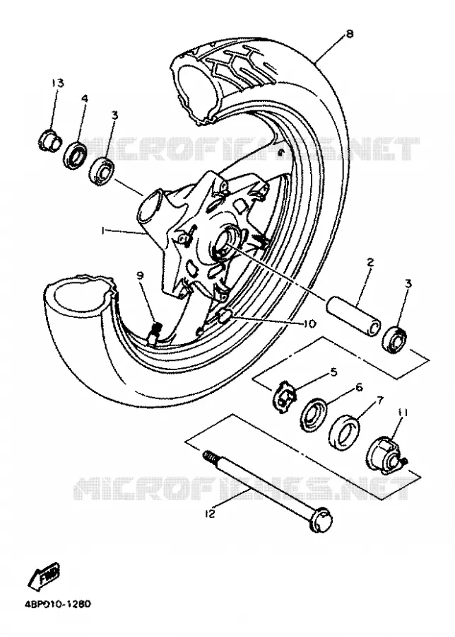 FRONT WHEEL Yamaha MOTO 600 1996 XJS DIVERSION  XJ600S