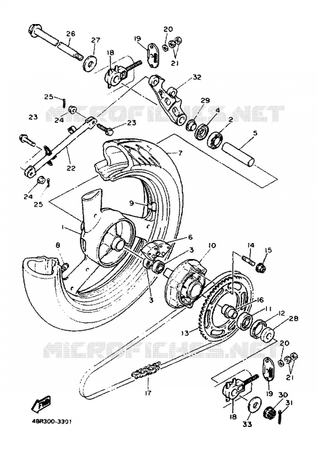 REAR WHEEL Yamaha MOTO 600 1996 XJS DIVERSION  XJ600S