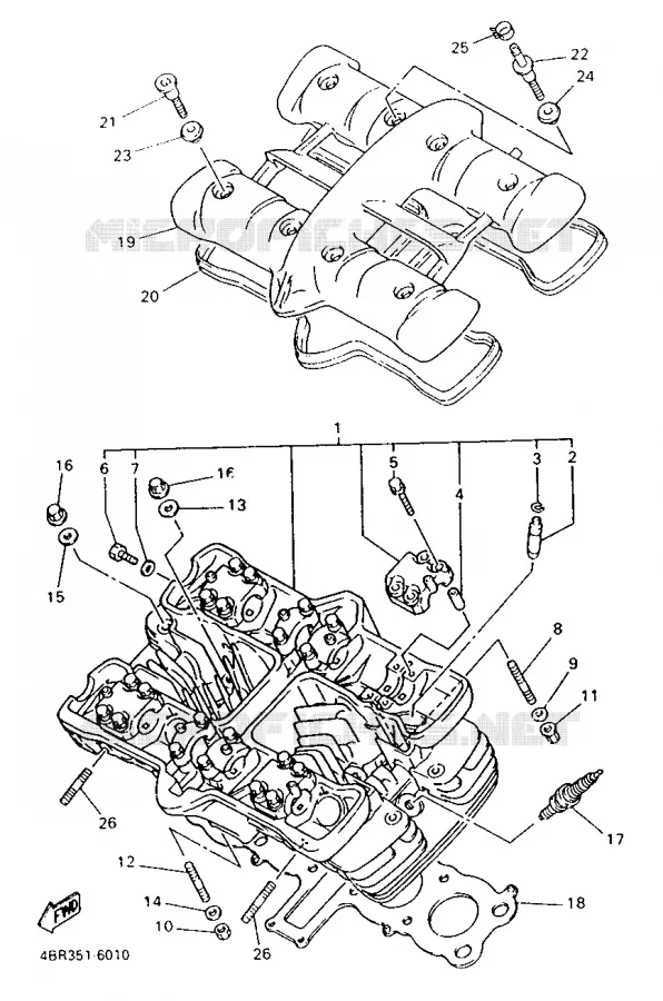 CYLINDER HEAD  Yamaha MOTO 600 1996 XJS DIVERSION  XJ600S
