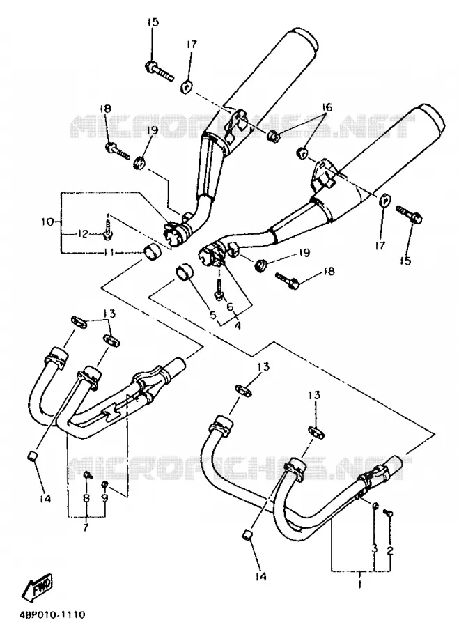 EXHAUST Yamaha MOTO 600 1996 XJS DIVERSION  XJ600S
