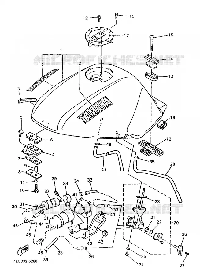 FUEL TANK Yamaha MOTO 600 1996 XJS DIVERSION  XJ600S