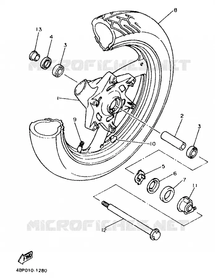 FRONT WHEEL Yamaha MOTO 600 1997 XJS DIVERSION  XJ600S