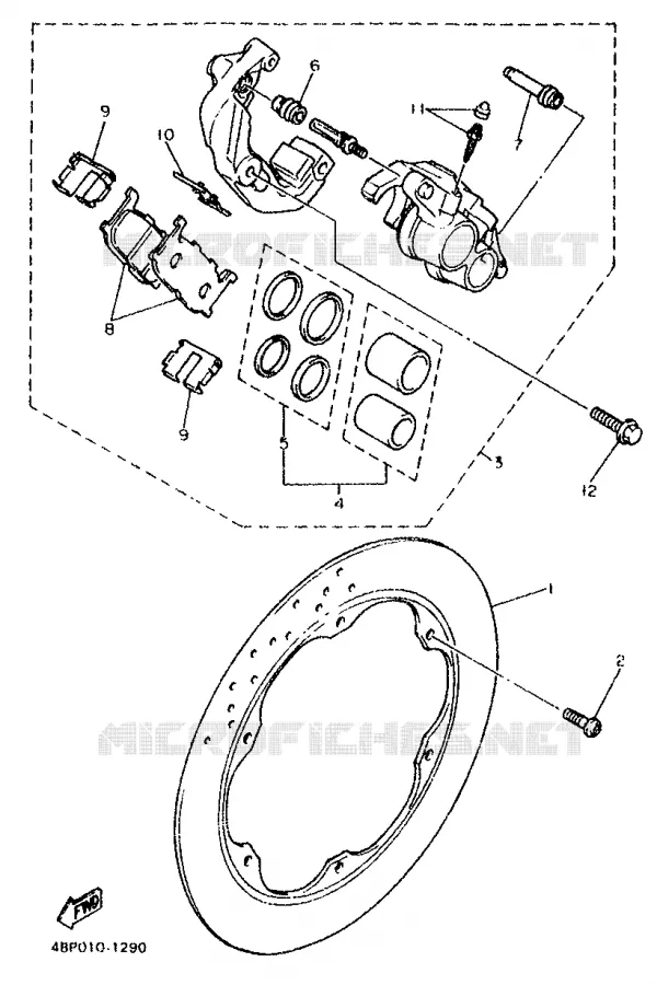 FRONT BRAKE CALIPER Yamaha MOTO 600 1997 XJS DIVERSION  XJ600S
