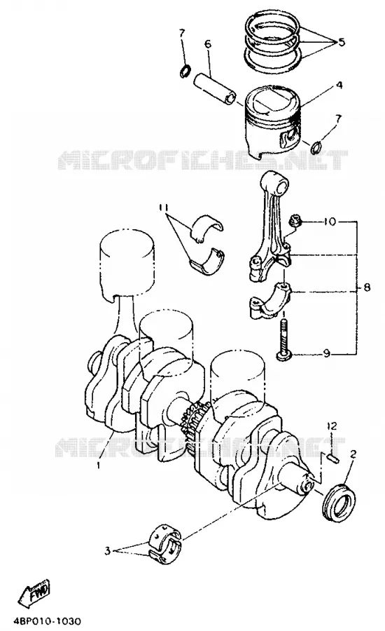 CRANKSHAFT / PISTON Yamaha MOTO 600 1997 XJS DIVERSION  XJ600S