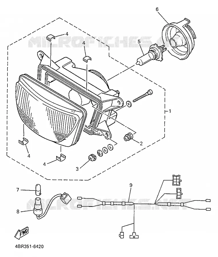 HEADLIGHT Yamaha MOTO 600 1997 XJS DIVERSION  XJ600S