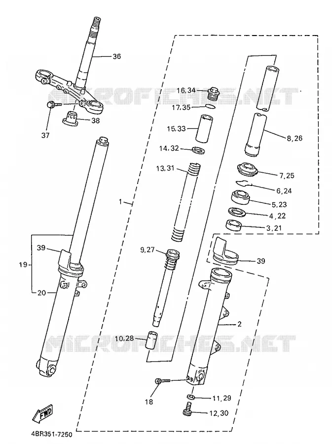 FRONT FORK Yamaha MOTO 600 1997 XJS DIVERSION  XJ600S