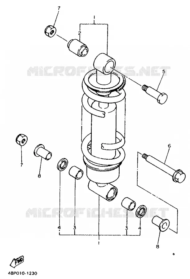 REAR SHOCK ABSORBER Yamaha MOTO 600 1998 XJS DIVERSION  XJ600S