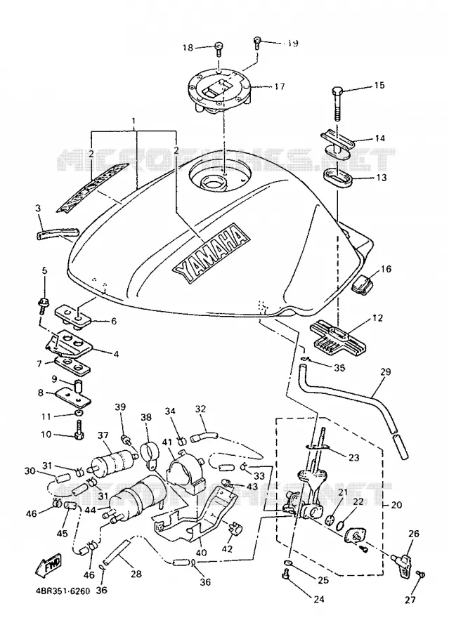 FUEL TANK Yamaha MOTO 600 1998 XJS DIVERSION  XJ600S