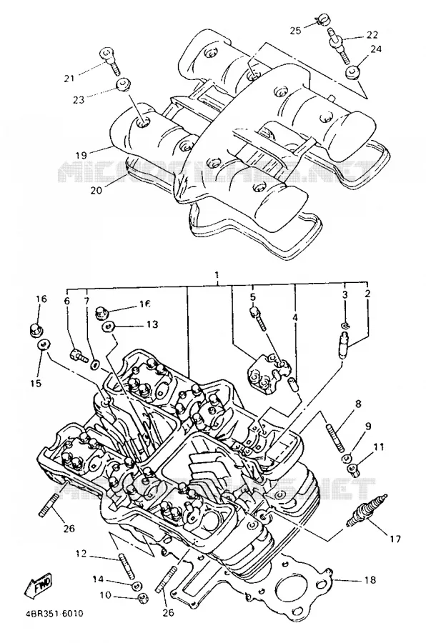 CYLINDER HEAD  Yamaha MOTO 600 1998 XJS DIVERSION  XJ600S