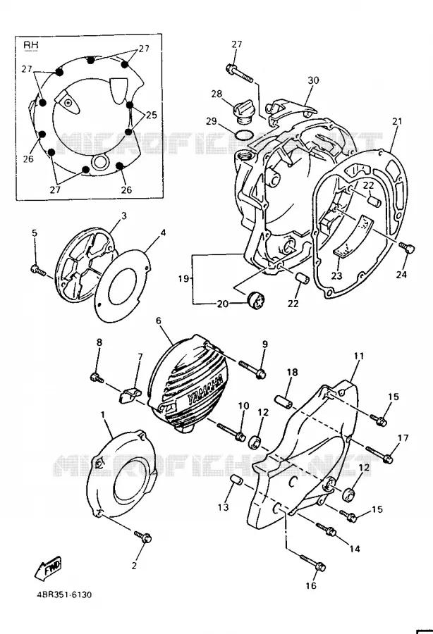 COVER - ENGINE 1 Yamaha MOTO 600 1998 XJS DIVERSION  XJ600S
