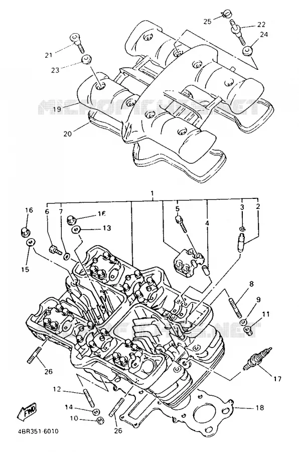 CYLINDER HEAD  Yamaha MOTO 600 1998 XJS DIVERSION  XJ600S