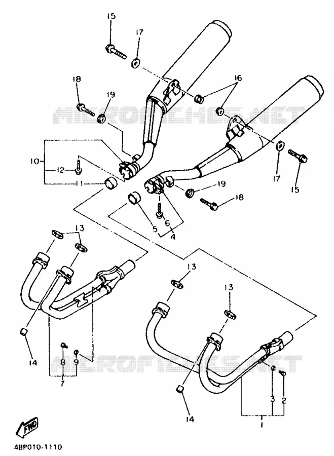 EXHAUST Yamaha MOTO 600 1998 XJS DIVERSION  XJ600S