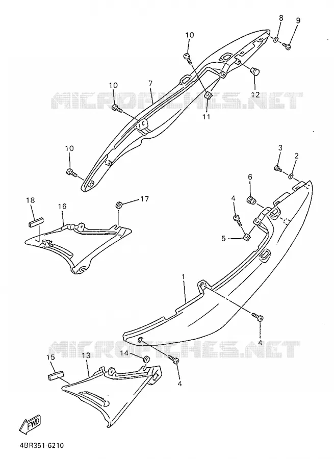 SIDE COVER Yamaha MOTO 600 1998 XJS DIVERSION  XJ600S