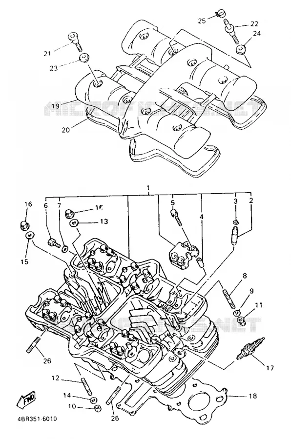 CYLINDER HEAD  Yamaha MOTO 600 1998 XJS DIVERSION  XJ600S