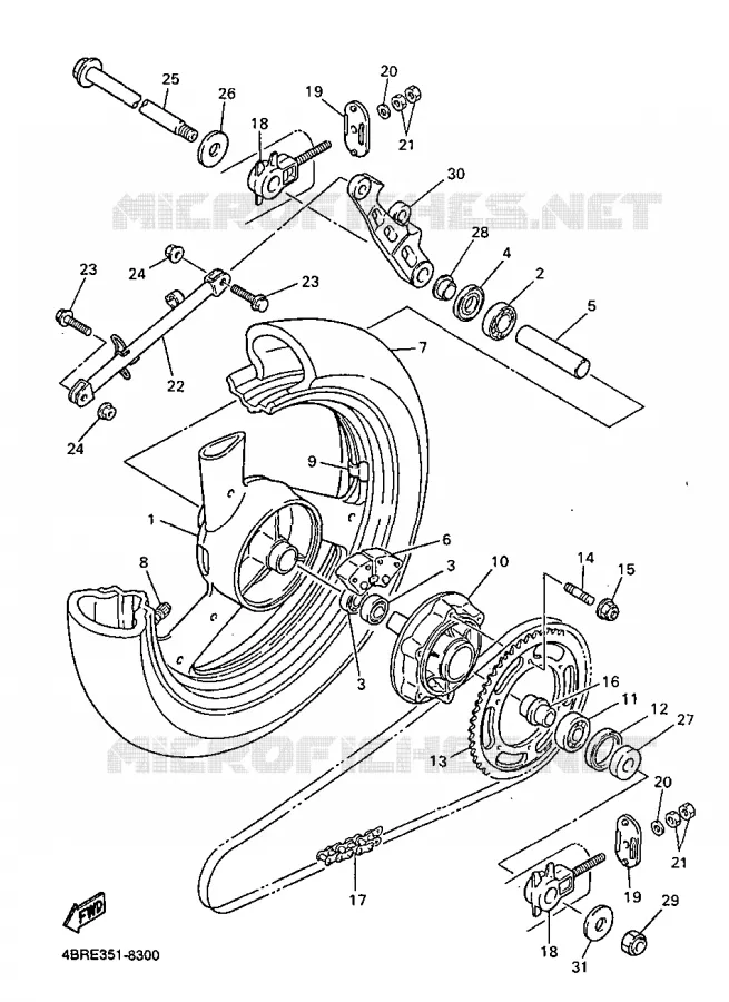 REAR WHEEL Yamaha MOTO 600 1998 XJS DIVERSION  XJ600S