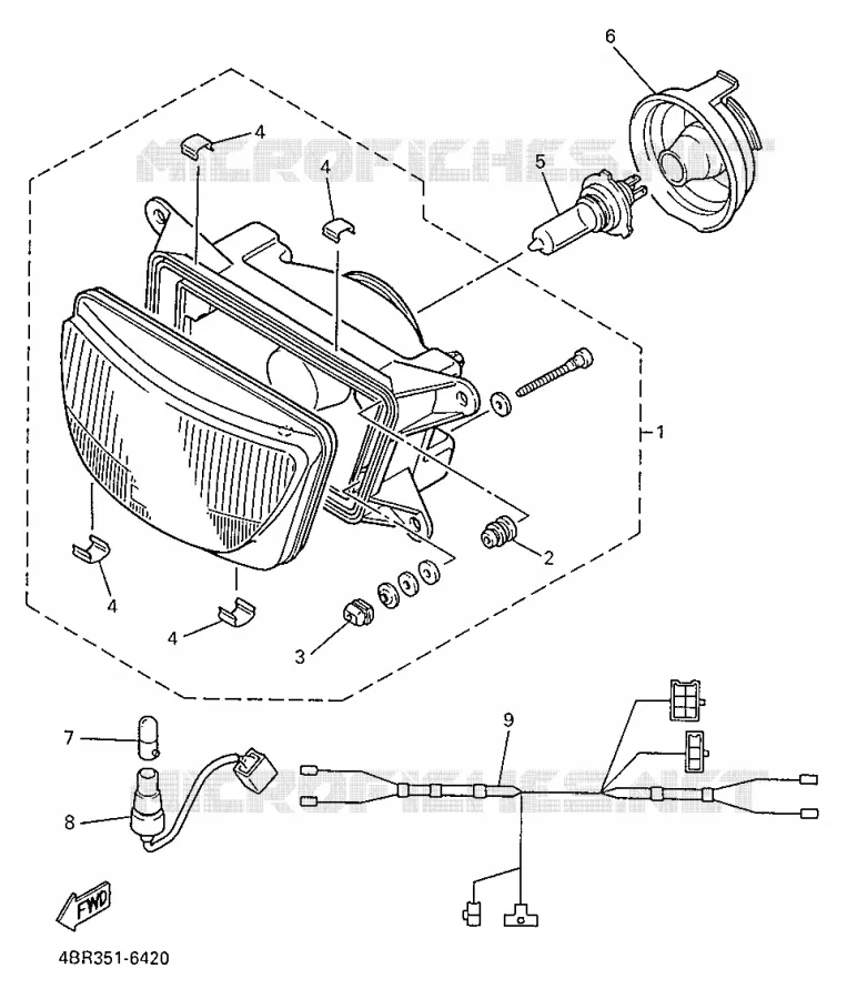 HEADLIGHT Yamaha MOTO 600 1998 XJS DIVERSION  XJ600S