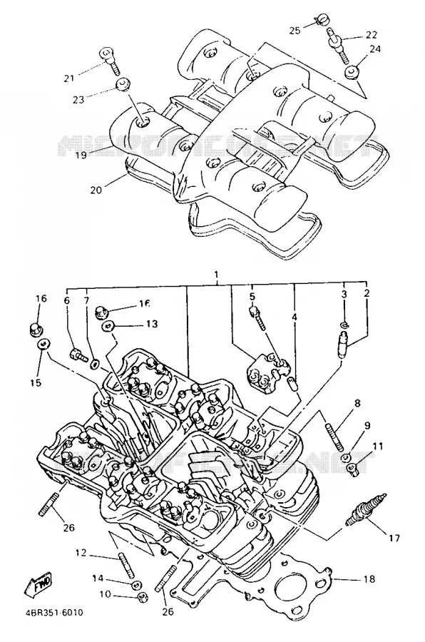 CYLINDER HEAD  Yamaha MOTO 600 1998 XJS DIVERSION  XJ600S