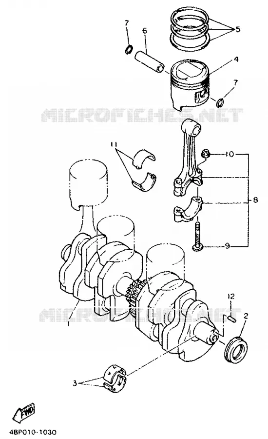 CRANKSHAFT / PISTON Yamaha MOTO 600 1998 XJS DIVERSION  XJ600S