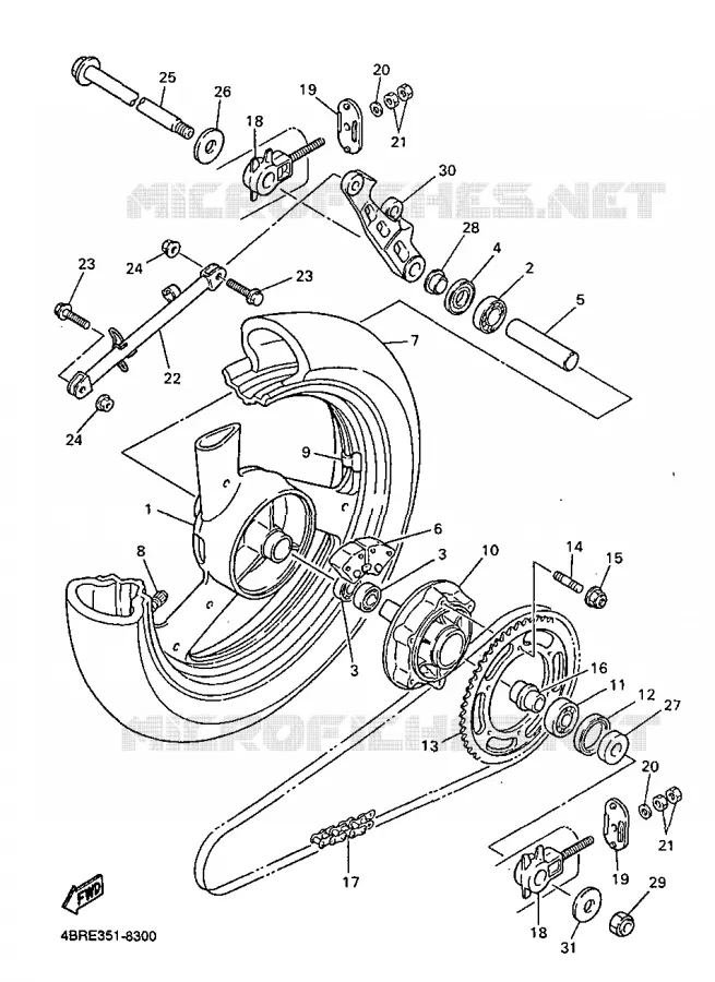 REAR WHEEL Yamaha MOTO 600 1998 XJS DIVERSION  XJ600S