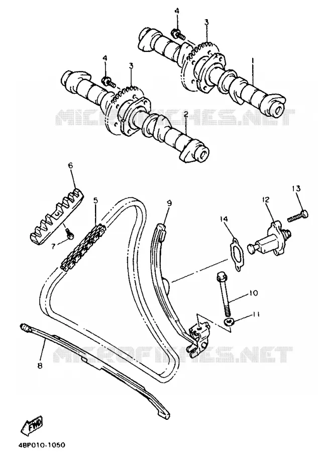 CAMSHAFT / TIMING CHAIN Yamaha MOTO 600 1998 XJS DIVERSION  XJ600S
