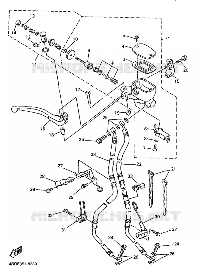 FRONT MASTER CYLINDER Yamaha MOTO 600 1998 XJS DIVERSION  XJ600S