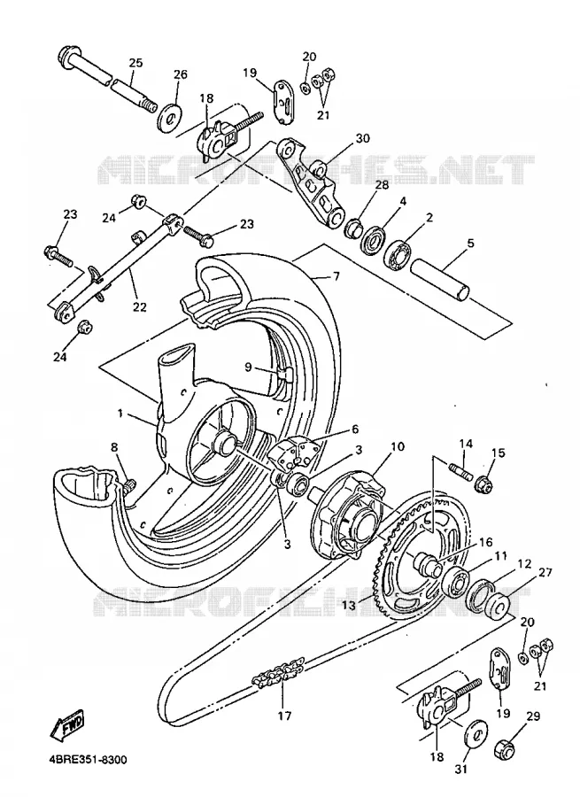 REAR WHEEL Yamaha MOTO 600 1998 XJS DIVERSION  XJ600S