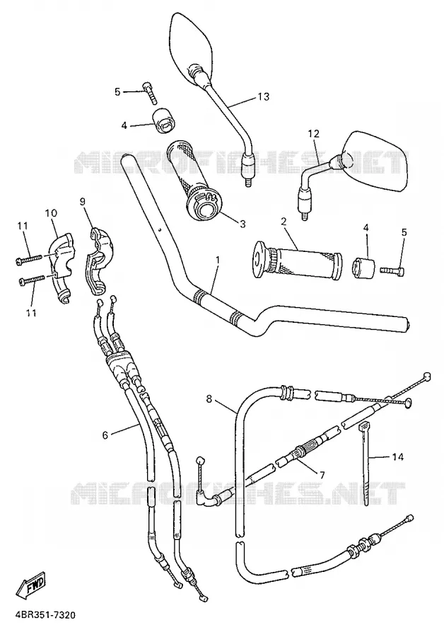 HANDLEBAR & CABLES Yamaha MOTO 600 1998 XJS DIVERSION  XJ600S