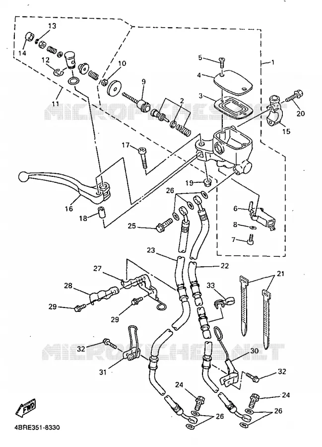 FRONT MASTER CYLINDER Yamaha MOTO 600 1998 XJS DIVERSION  XJ600S