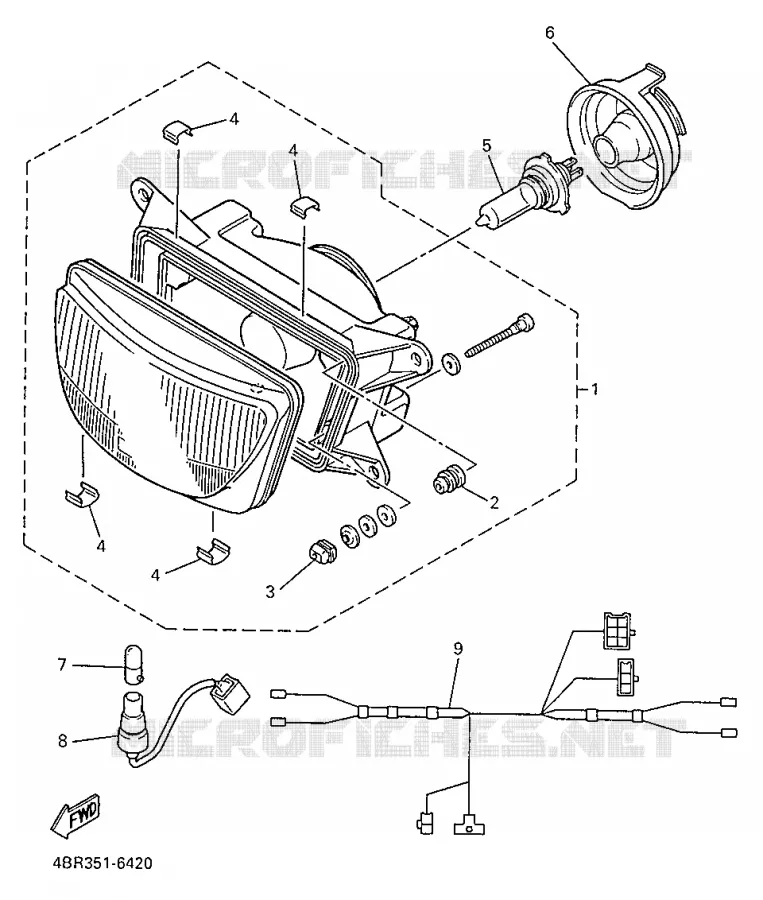 HEADLIGHT Yamaha MOTO 600 1998 XJS DIVERSION  XJ600S