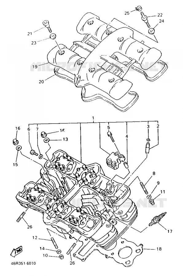 CYLINDER HEAD  Yamaha MOTO 600 1998 XJS DIVERSION  XJ600S