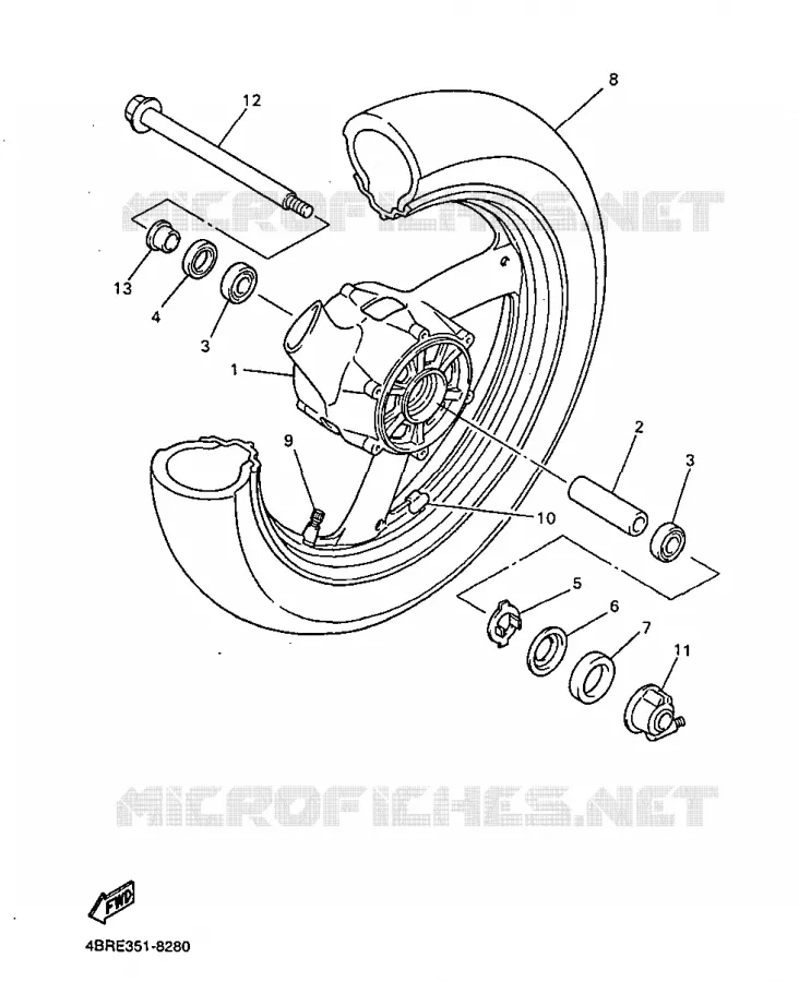 FRONT WHEEL Yamaha MOTO 600 1998 XJS DIVERSION  XJ600S