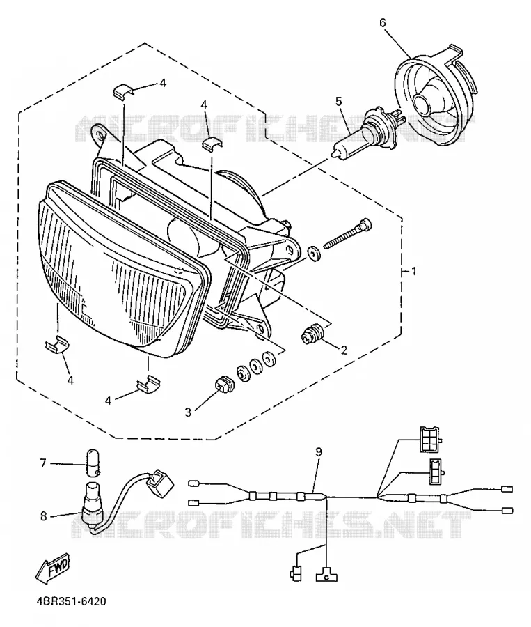 HEADLIGHT Yamaha MOTO 600 1998 XJS DIVERSION  XJ600S