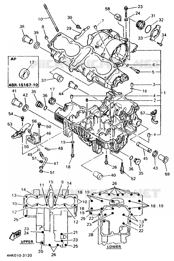 CRANKCASE Yamaha MOTO 600 1999 XJS DIVERSION  XJ600S