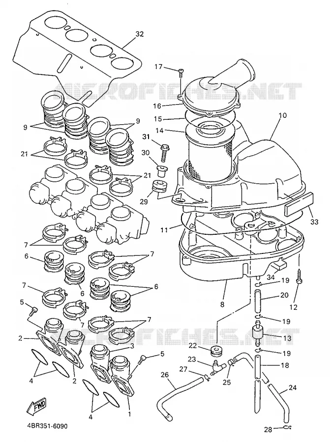 INTAKE Yamaha MOTO 600 1999 XJS DIVERSION  XJ600S