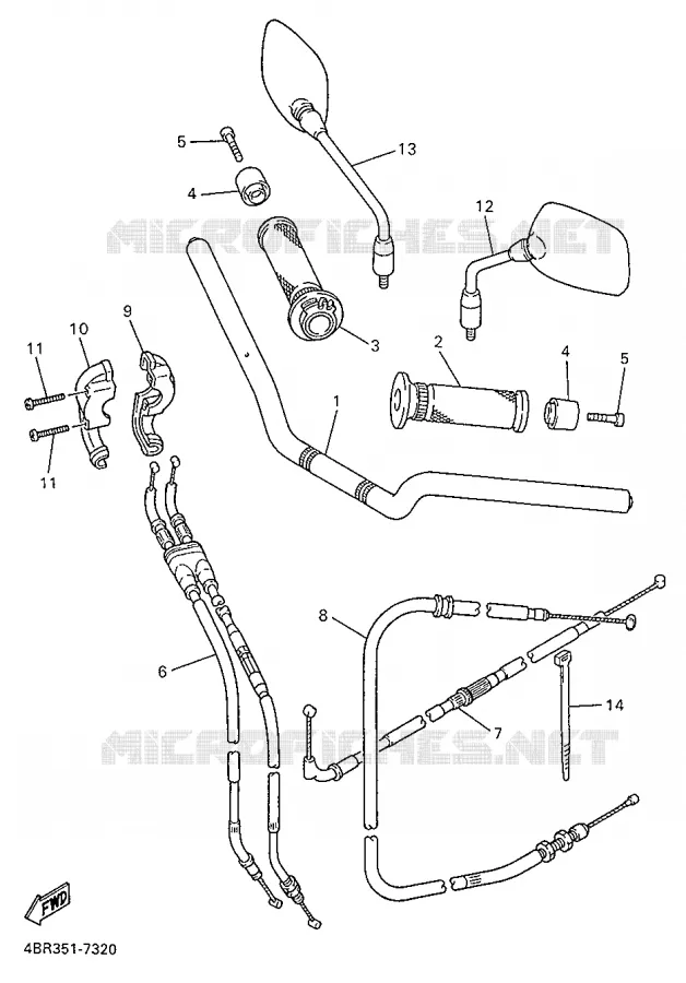 HANDLEBAR & CABLES Yamaha MOTO 600 1999 XJS DIVERSION  XJ600S