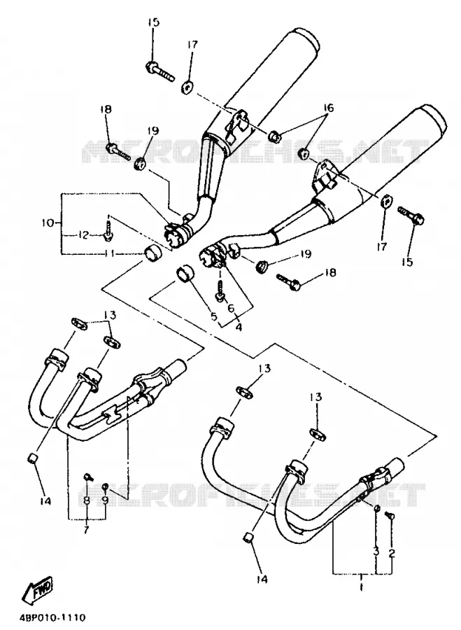 EXHAUST Yamaha MOTO 600 1999 XJS DIVERSION  XJ600S