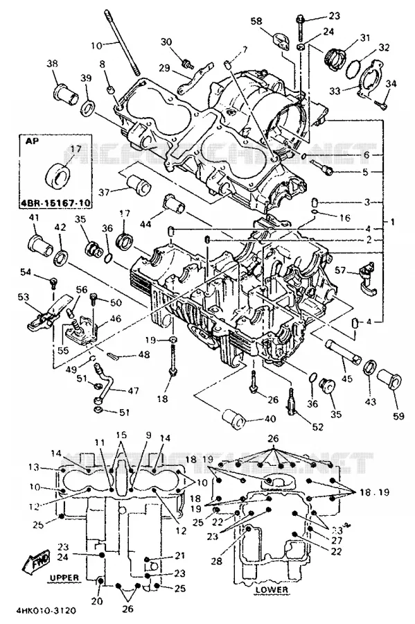 CRANKCASE Yamaha MOTO 600 1999 XJS DIVERSION  XJ600S