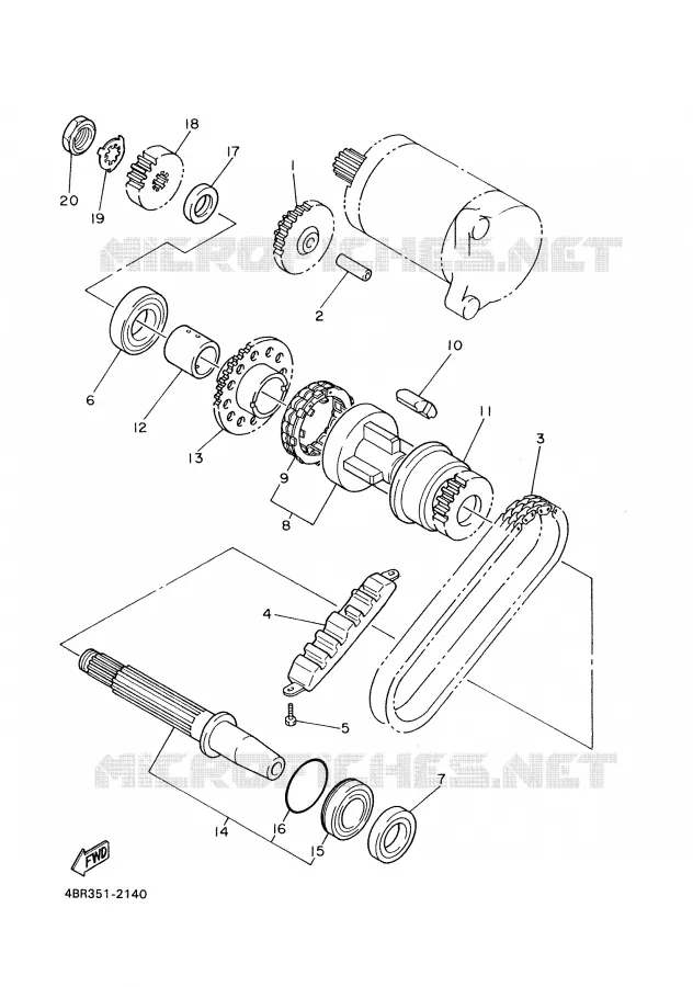 STARTER CLUTCH Yamaha MOTO 600 2000 XJS DIVERSION  XJ600S