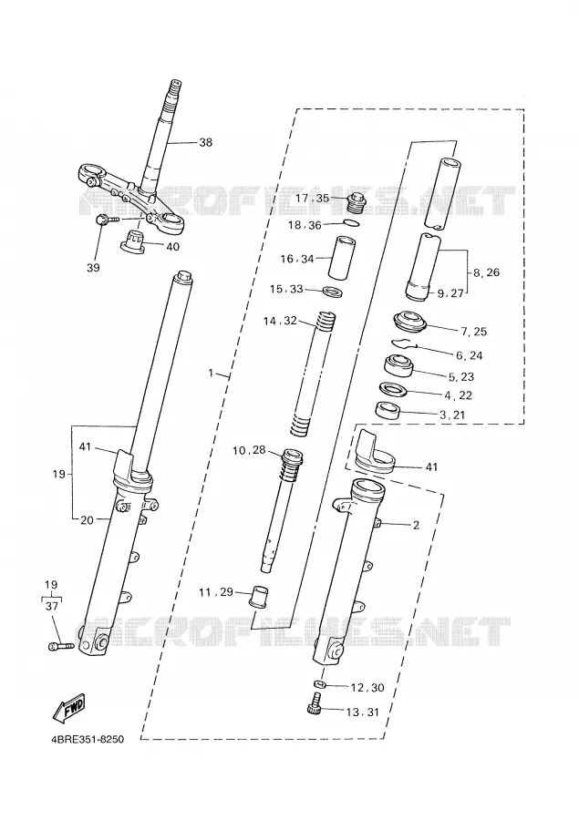 FRONT FORK Yamaha MOTO 600 2000 XJS DIVERSION  XJ600S
