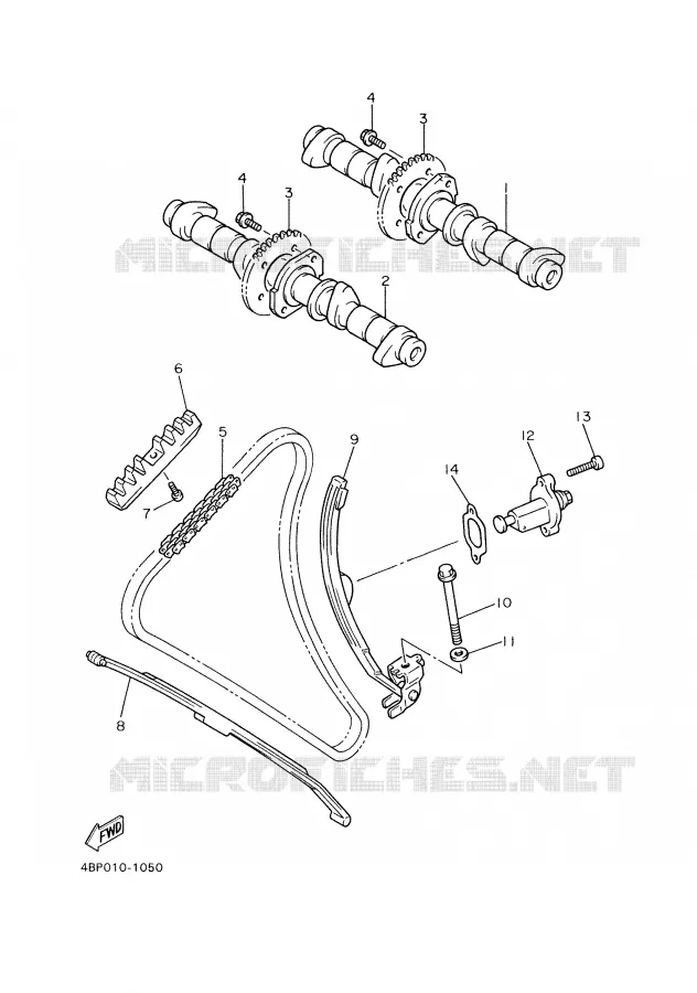 CAMSHAFT / TIMING CHAIN Yamaha MOTO 600 2000 XJS DIVERSION  XJ600S