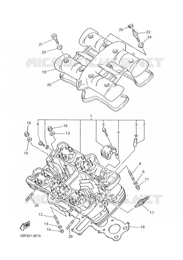 CYLINDER HEAD  Yamaha MOTO 600 2000 XJS DIVERSION  XJ600S