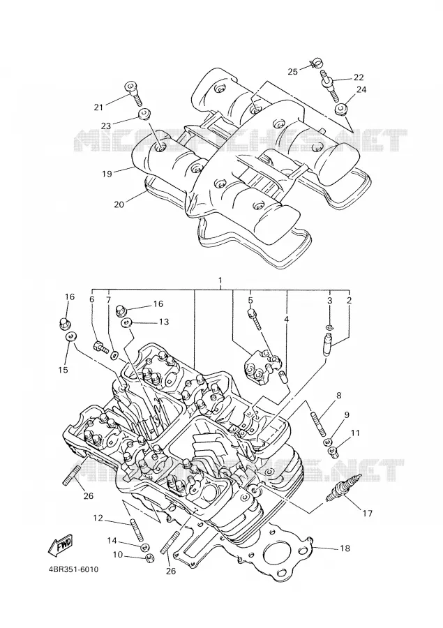 CYLINDER HEAD  Yamaha MOTO 600 2001 XJS DIVERSION  XJ600S