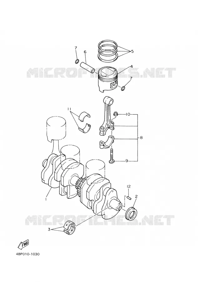 CRANKSHAFT / PISTON Yamaha MOTO 600 2001 XJS DIVERSION  XJ600S