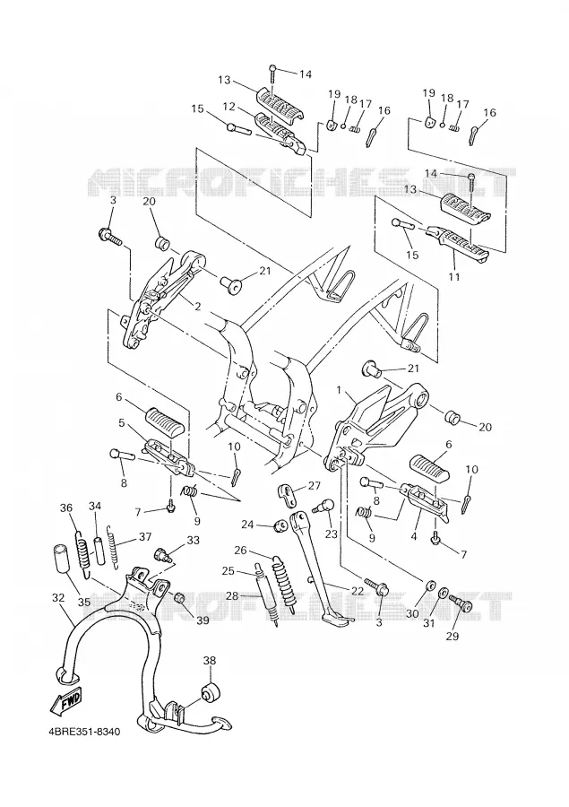 STAND / FOOTREST Yamaha MOTO 600 2001 XJS DIVERSION  XJ600S