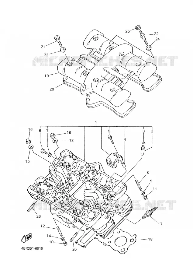 CYLINDER HEAD  Yamaha MOTO 600 2001 XJS DIVERSION  XJ600S