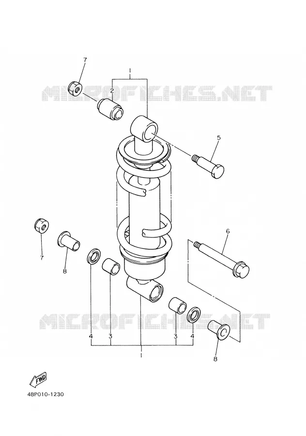 REAR SHOCK ABSORBER Yamaha MOTO 600 2001 XJS DIVERSION  XJ600S
